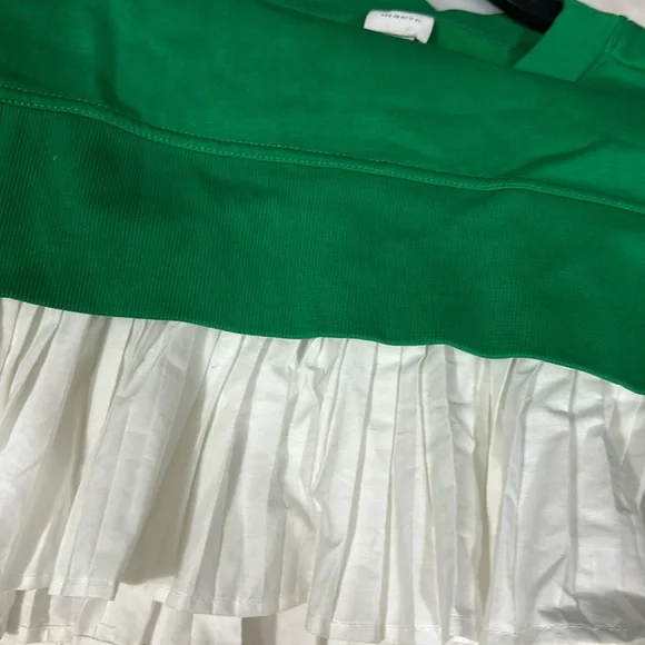 Maeve Long-Sleeve V-Neck Twofer Fleece Knit Pullover Kelly Green NWT Size XL - Picture 8 of 9